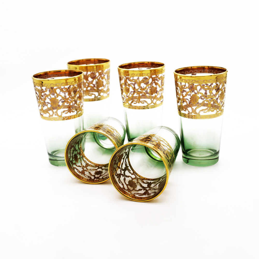 Island Green Gold Tumbler Glass Set - 6pcs