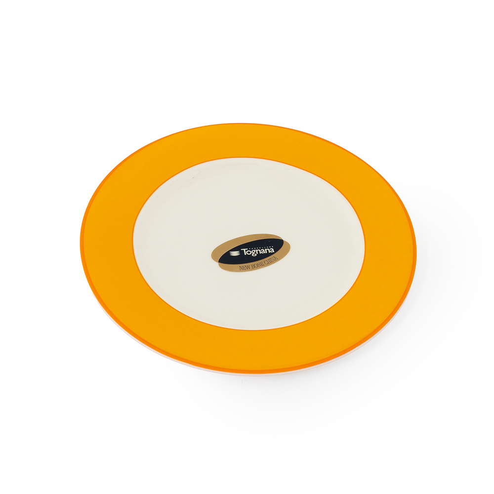 Polis Rings Soup Plate 22cm - Yellow & White