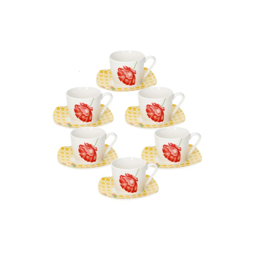 Area Poppies Coffee Cups Set - 6pcs