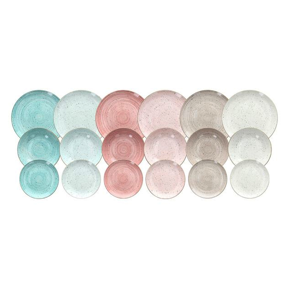 طقم عشا ميتروبوليس بني خيزراني - 18 قطعة