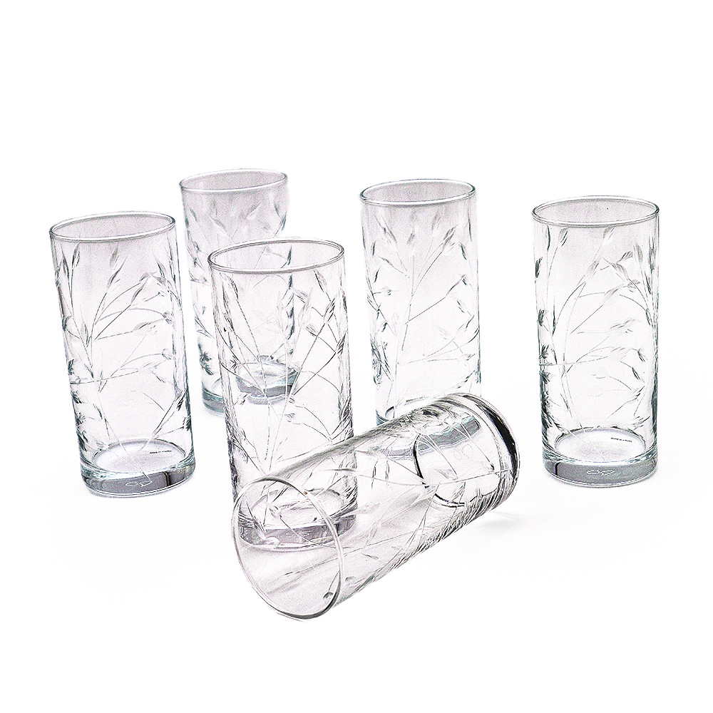 Half Clear Tumbler Glass Set - 6pcs