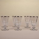 Platinum Rim Crystal Stemware Glass Set - 6pcs
