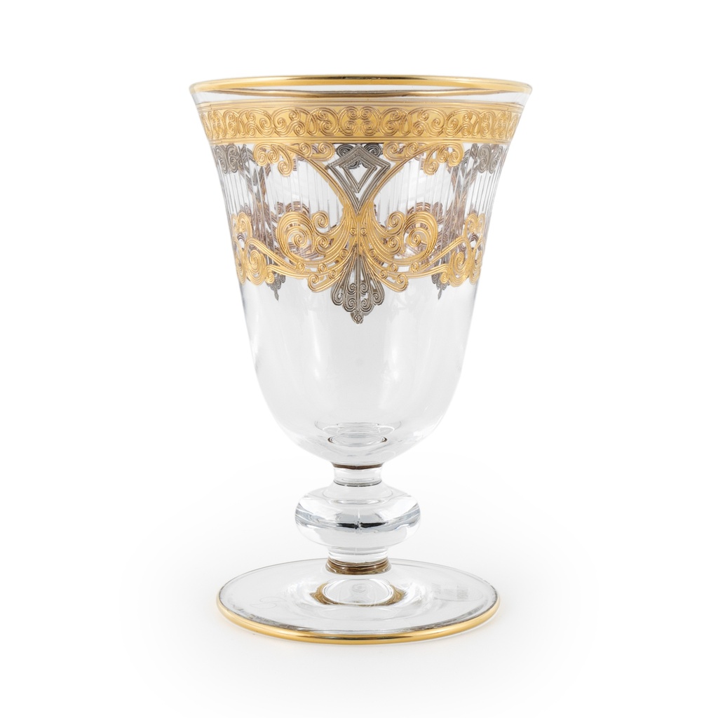 Gold/Platinum Pattern Stemware Glass Set - 6pcs