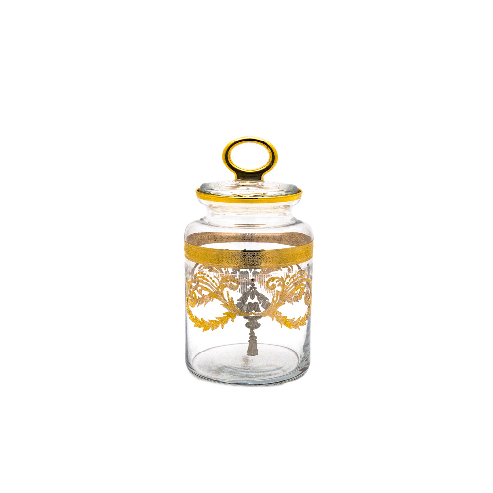 Lines Candy Jar - Gold/Platinum