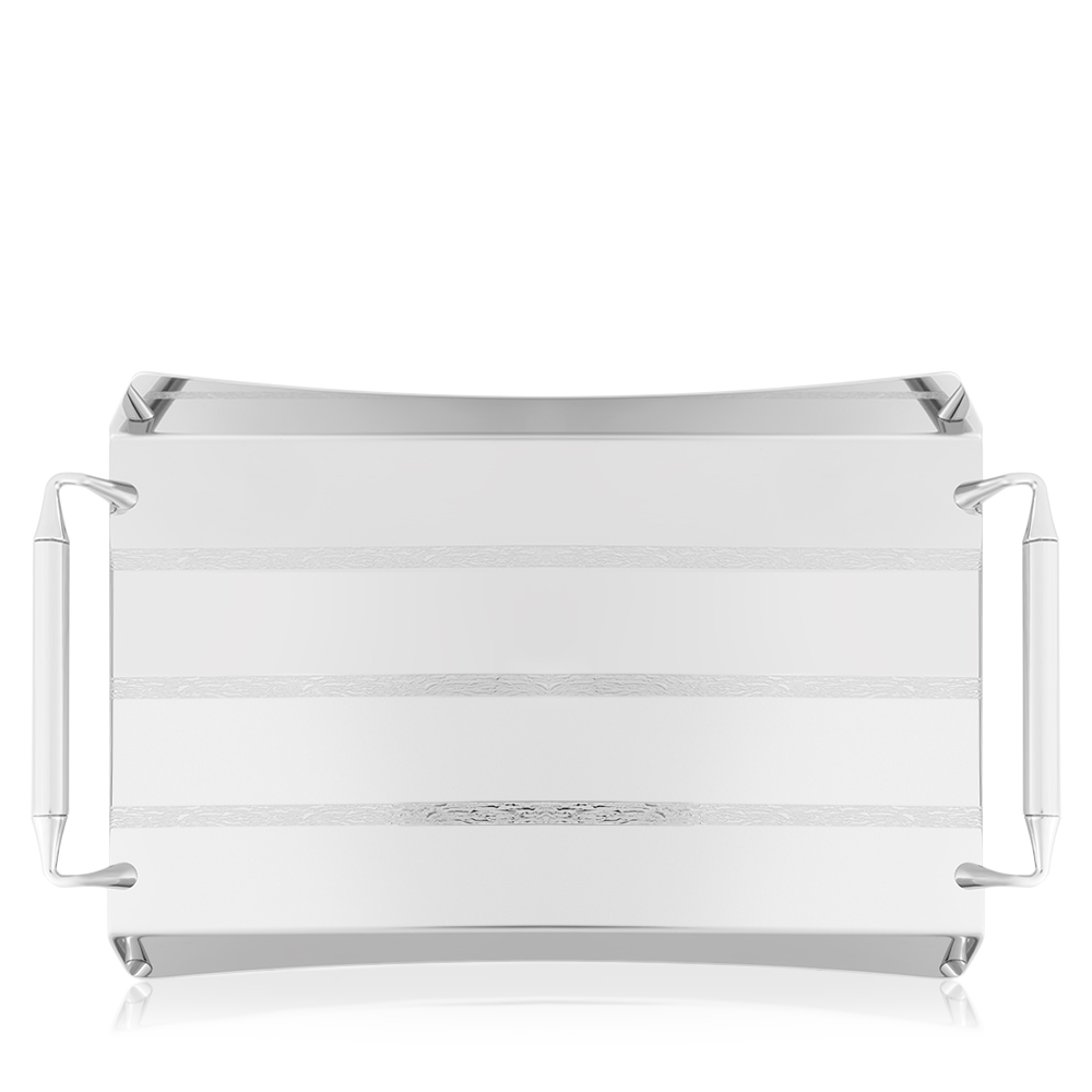 Lines Inox Rectangular Serving Steel Tray