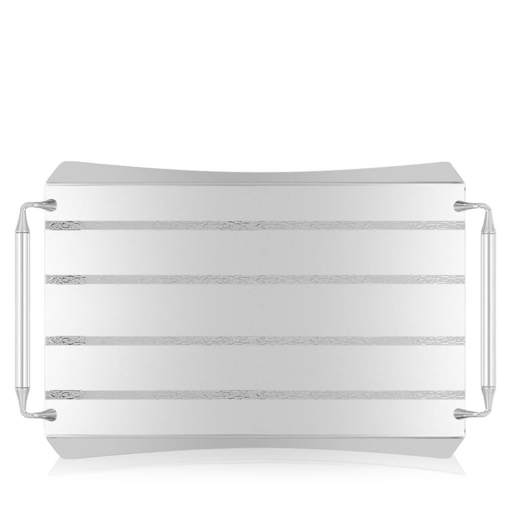 Lines Inox Rectangular Serving Steel Tray