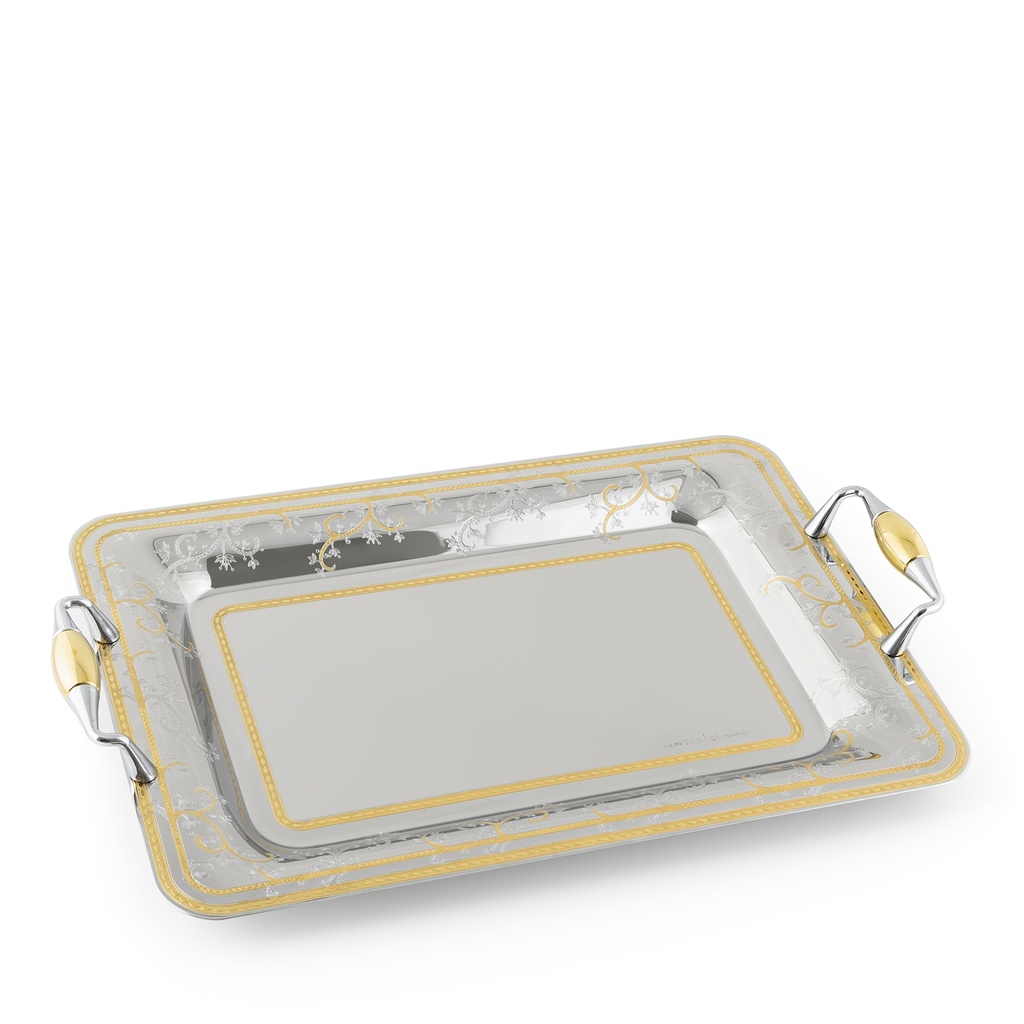 Cairo 2 Rectangular Tray - Gold