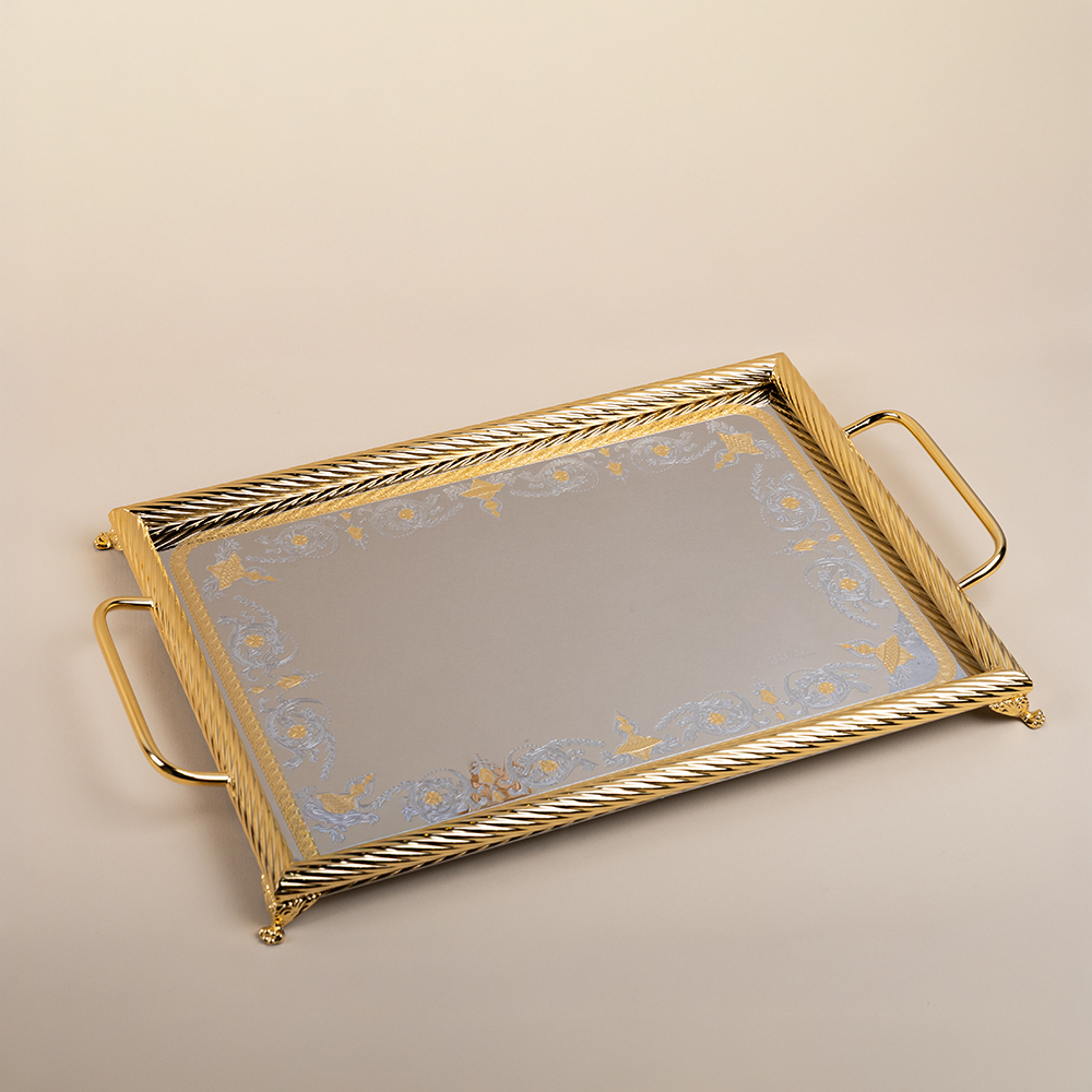 Anphoras Inox 2 Rectangular Tray - Gold