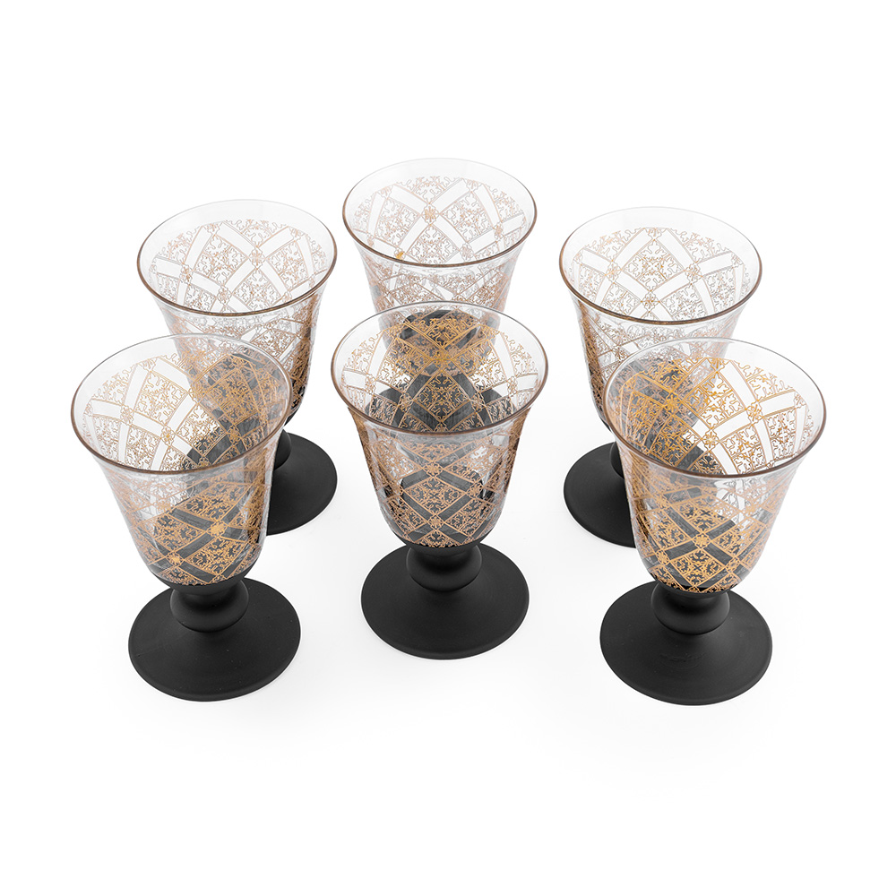 Fence Black Stemware Glasses - Set of 6