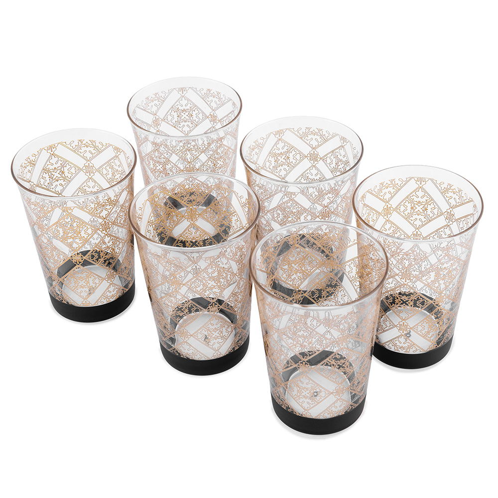 Fence Black Long Drink Glasses - Set of 6