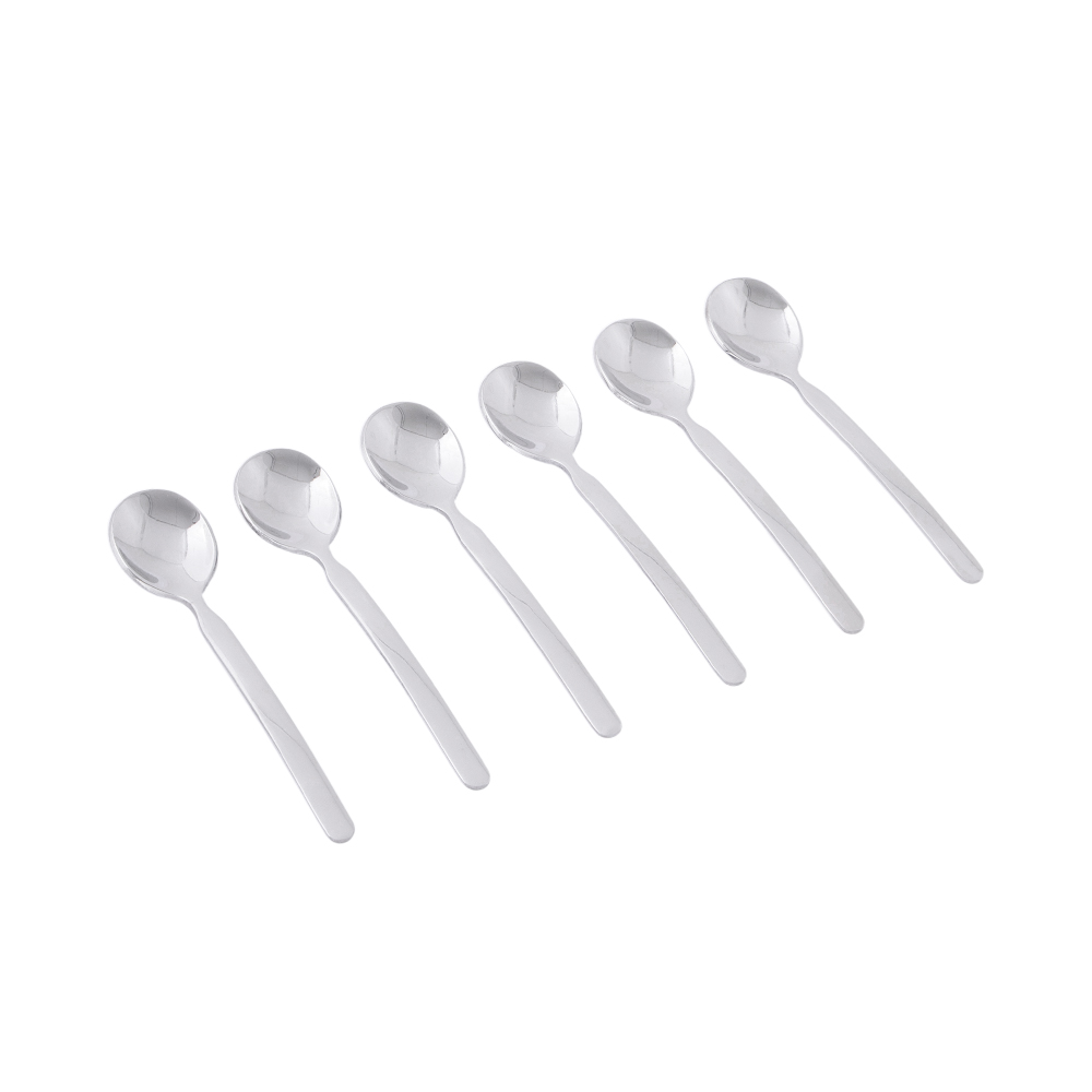 Stainless Steel Wide Handle Mocca Spoon Set - 6pcs