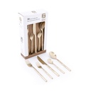 Bamboo Gold Stainless Steel Cutlery Set - 30pcs