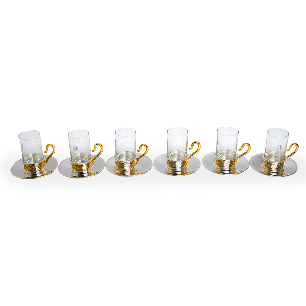 Tea Glass Set with Saucers - 12pcs