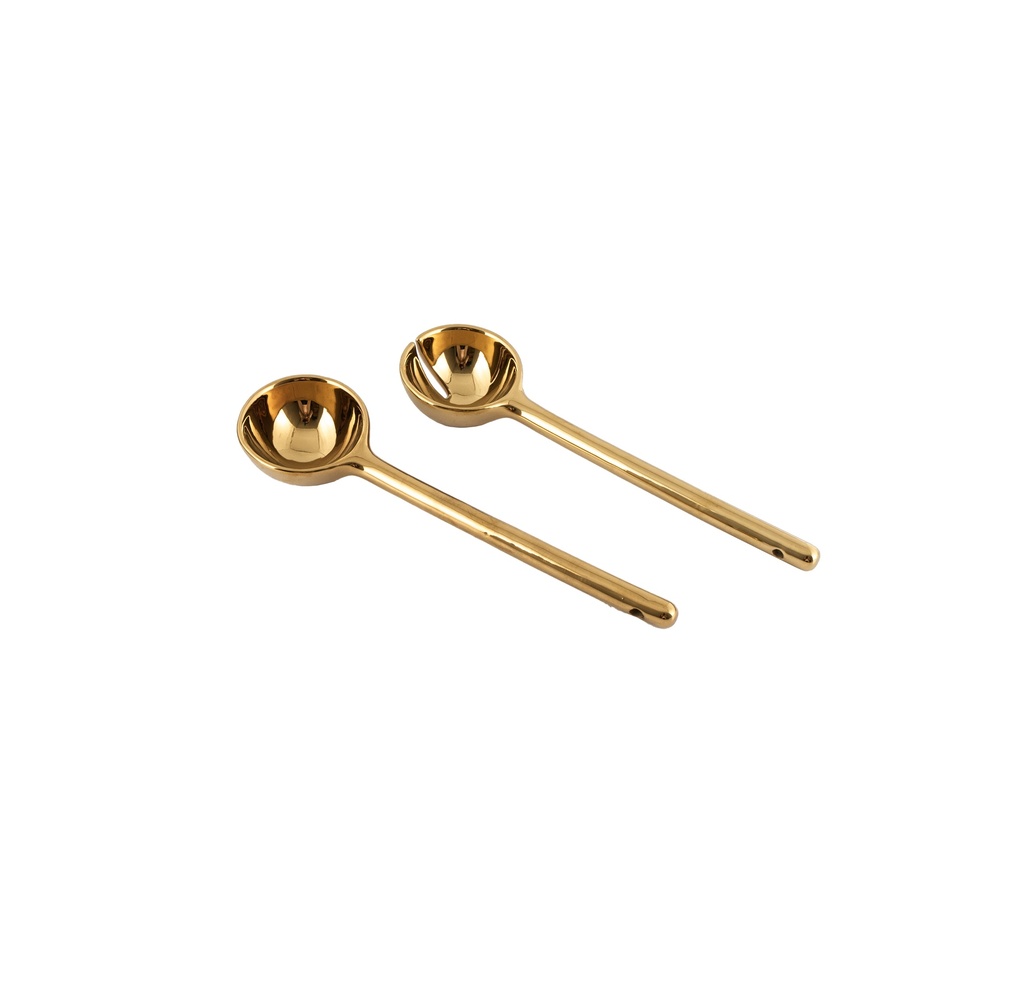 Salad Server Set - Gold