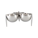 حامل سافا الثلاثي للوجبات الخفيفة والصلصات من الستانلس ستيل