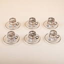 طقم استكانات شاي بتفاصيل برونزية - 12 قطعة