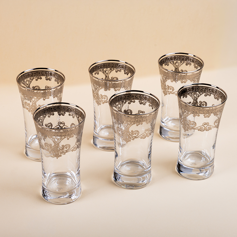 Bronze Detailing Water Glass Set - 6pcs