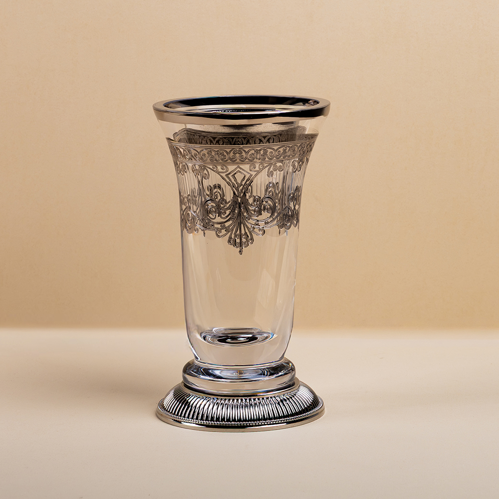 Bronze Detailing Glass Incense Burner with Metal Base