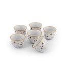 Porcelain Coffee 6 Piece Set - Matte Gold-Plated Finish