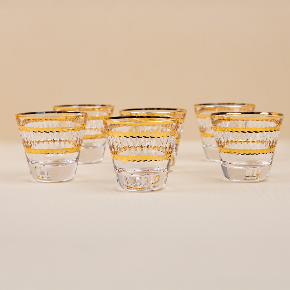 Golden Line Arabic Coffee Set - 6pcs