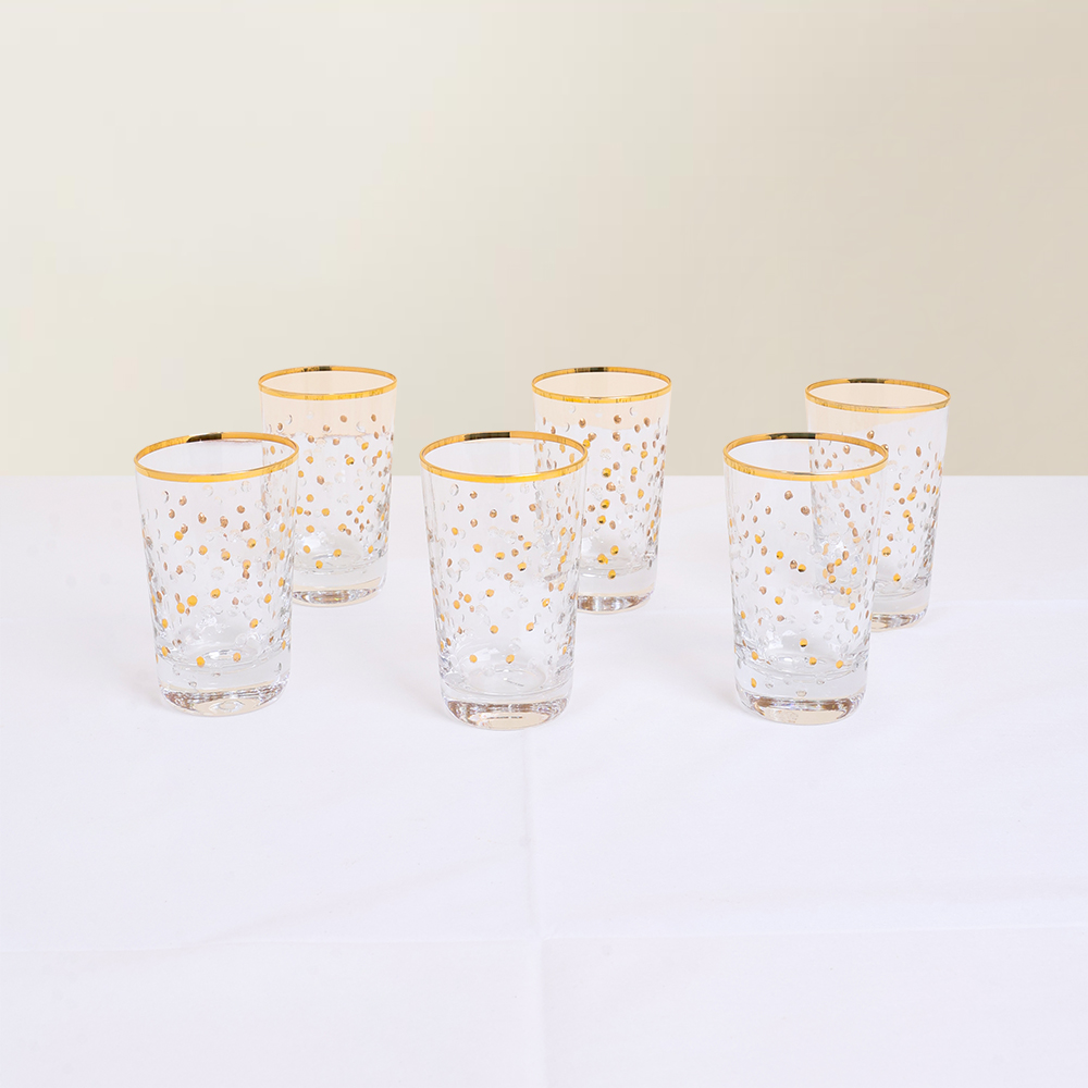 Royal Gold Short Water Glass Set - 6pcs