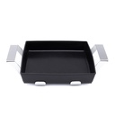 Rectangular Serving Porcelain Dish with Stainless Steel Holder - 33x54cm