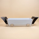 Porcelain Serving Dish with Stainless Steel Holder - 27x17cm