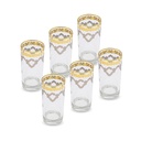 Gold & Silver Decorated Tumbler Glasses - 6pcs