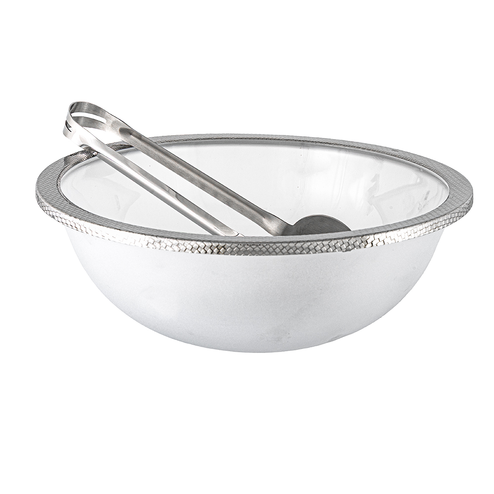 Sarezzo Salad Bowl Frozen Glass with Server