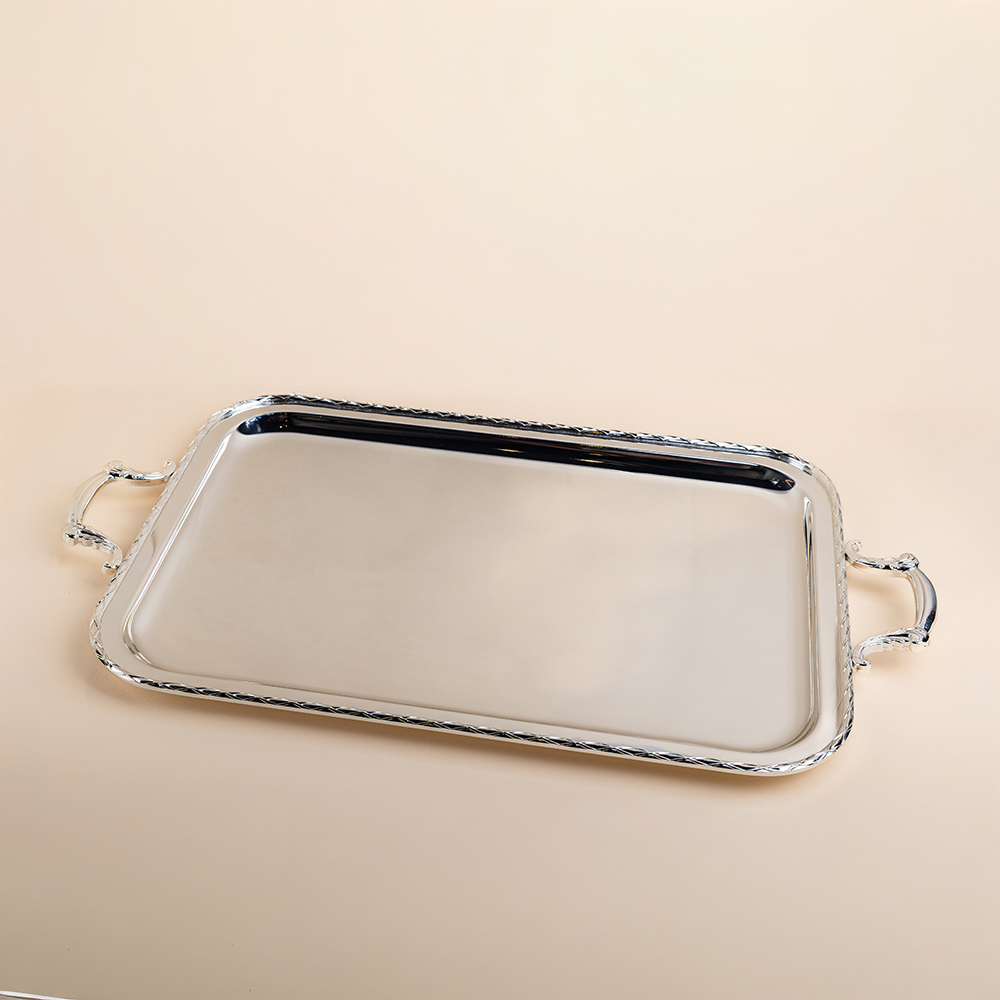 Large Silver Rectangular Tray - 630*360mm