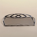 Liscio Inox Rectangular Serving Tray with Metal Stand - 45x26cm