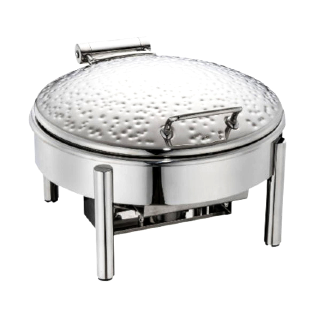 Round Gold Chafing Dish with Mechanical Damping - 6L