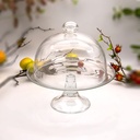 حافظة كيك شفاف مع غطاء بقاعدة - 28 سم