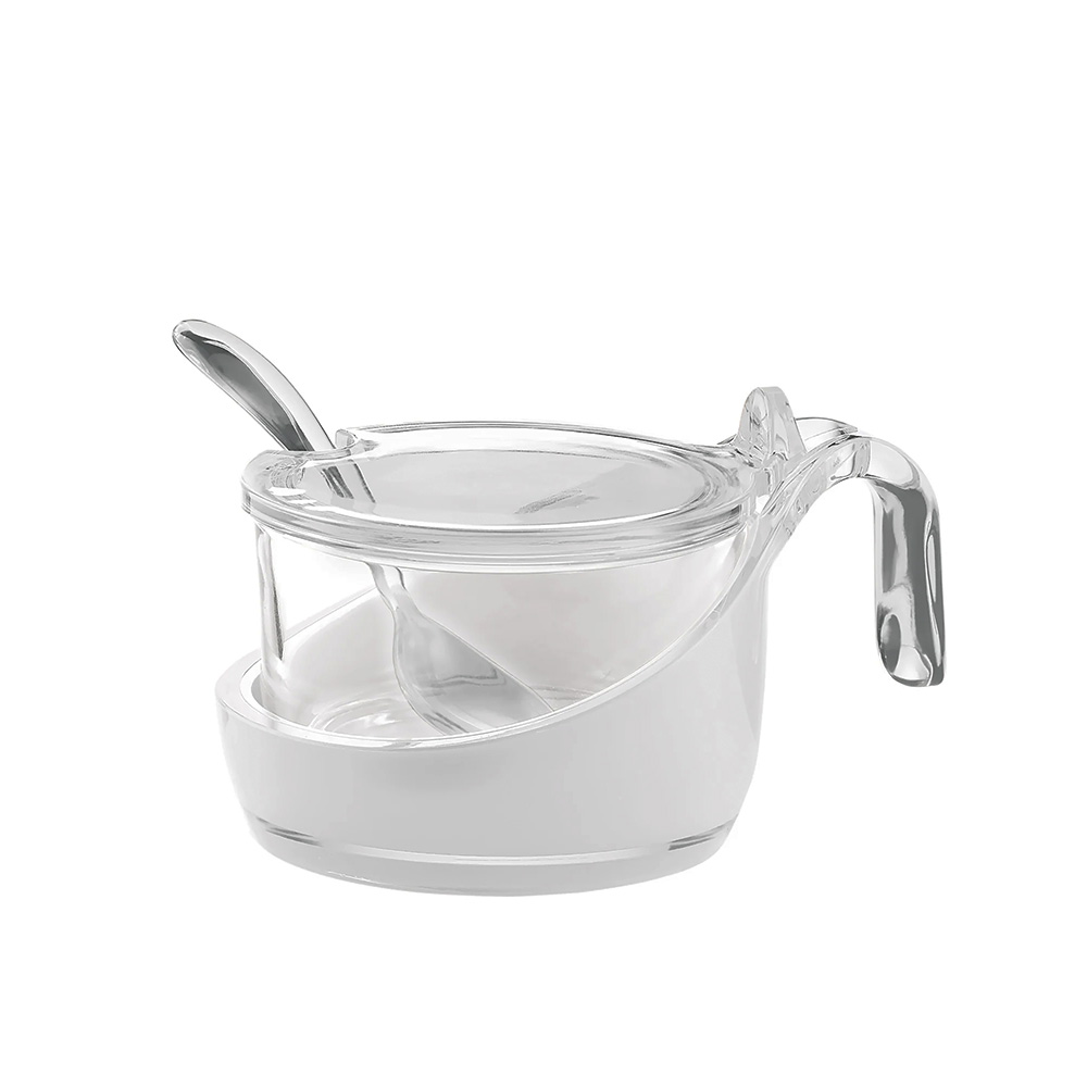 وعاء حفظ بلونين فينتاج - ابيض