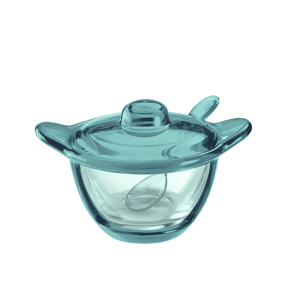 Gocce Sugar Bowl with Teaspoon - Blue