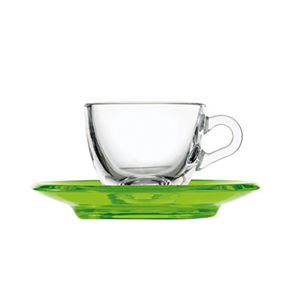 Gocce Espresso Cup With Saucer - Green