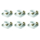Love Set 6 Coffee Cups W/Saucers