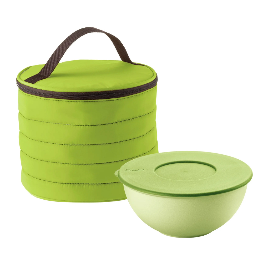 Round Thermal Bag with Airtight Container Handy - Green