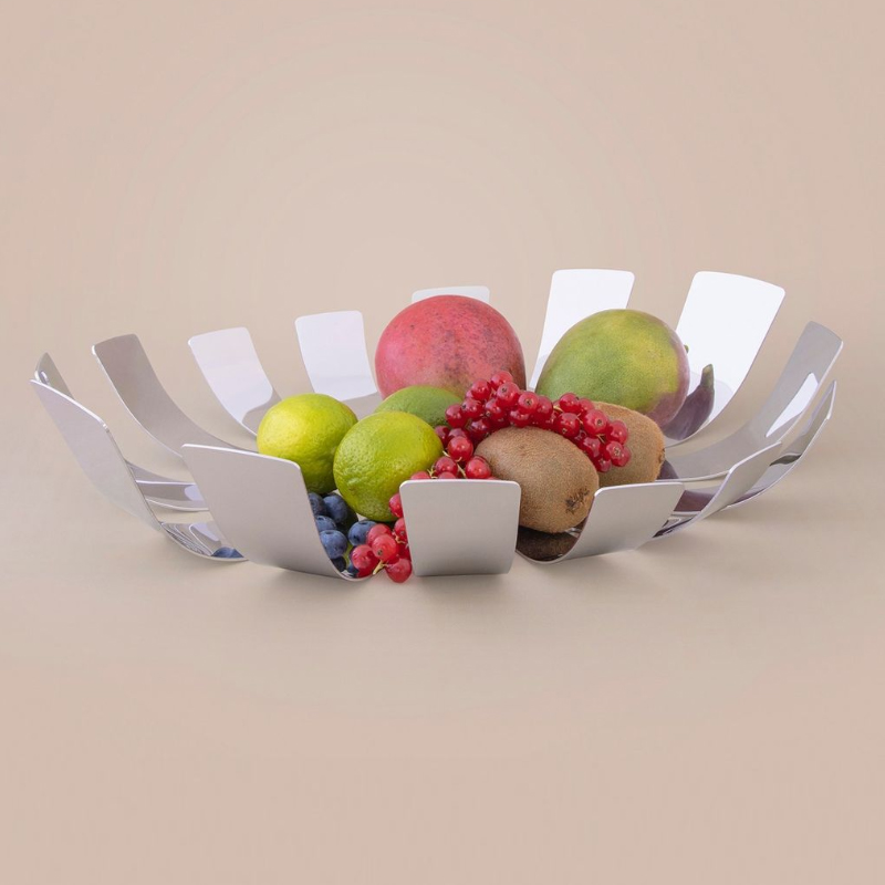 Stainless Steel Sun Oval Fruit Bowl - 47 x 37 cm