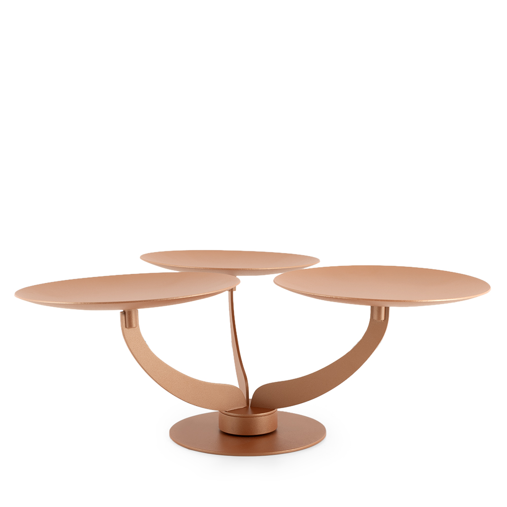 Rotating Dessert Stand with 3 Plates - Rose Gold
