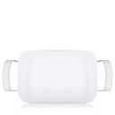 Rectangular Porcelain White Dish With Holder - Small