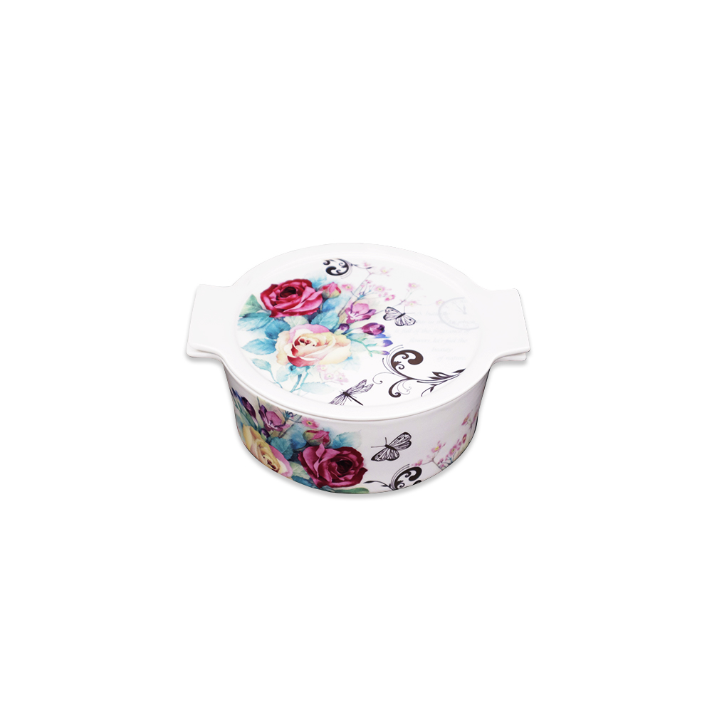 Flowers Round Casserole with Cover - 22cm