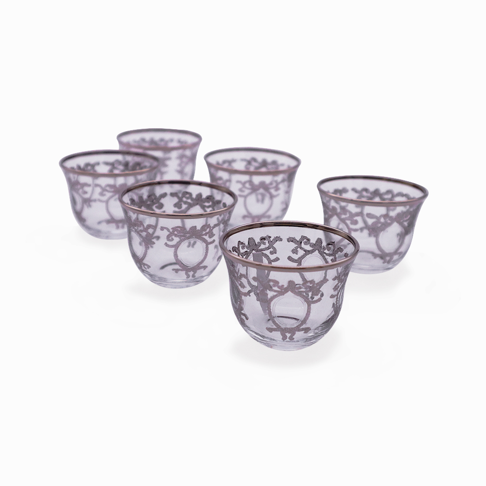 Helena Platinum Arabic Coffee Set - 6pcs