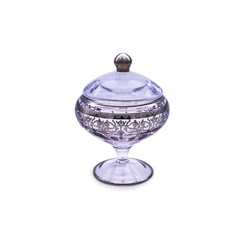 Batik Platinum Sugar Bowl with Stand