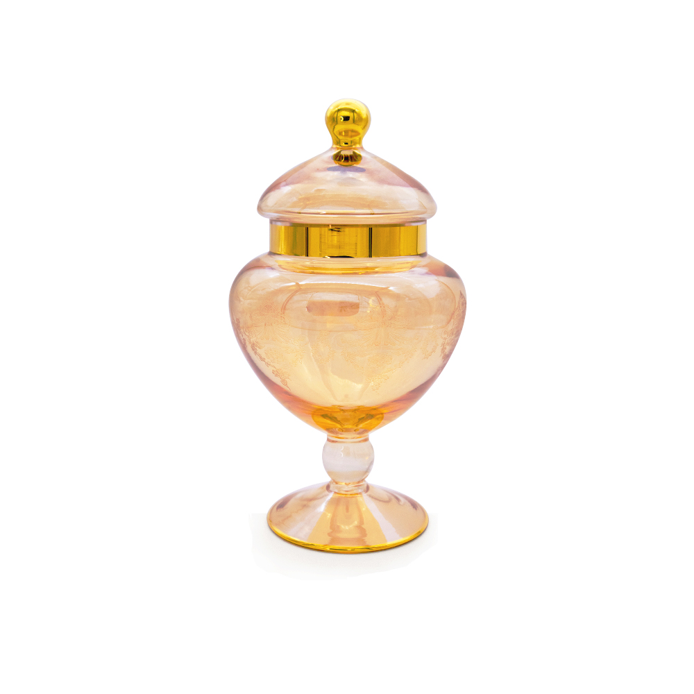 Perennis Honey Gold Sugar Bowl with Stand