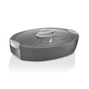 حافظة طعام بيضاوي معزول توتوكالدو 4 لتر - رمادي