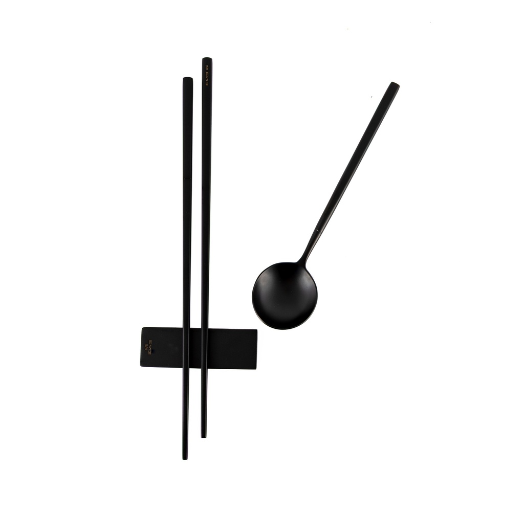 Kyoto Stainless Steel Sandblasted Sushi Set - Black