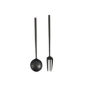 Kyoto Stainless Steel Sandblasted Serving Set of 2 - Black