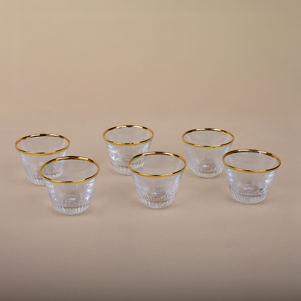 Milano Cut Gold Arabic Coffee Set - 6pcs