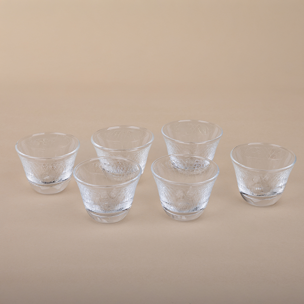 طقم قهوة إيفل باريسيان بلون شفاف ونقوش - 6 قطع